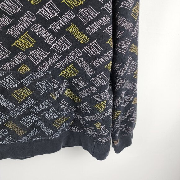 Trukfit Hoodie Mens XL Black Lil Wayne Hip Hop All Over Spellout Logo Sweatshirt - Picture 4 of 7